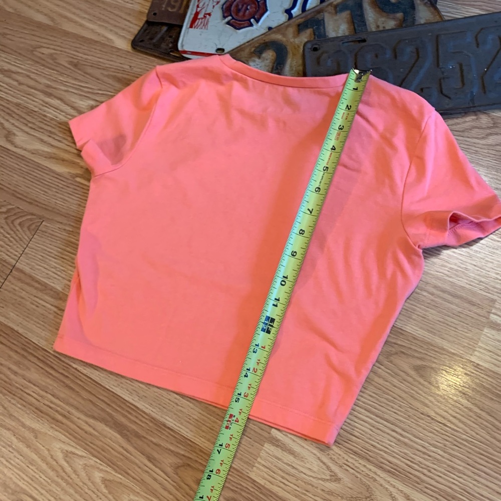 Wild Fable crop top NWOT coral fun workout yoga like brand new short sleeve - Picture 3 of 5